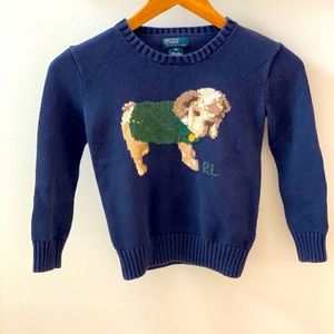 Polo by Ralph Lauren Kids Navy Blue Sweater with Dog Design